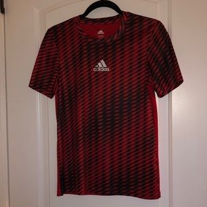 Boys Adidas Shirt dri-fit shirt Red Black Large 14/16